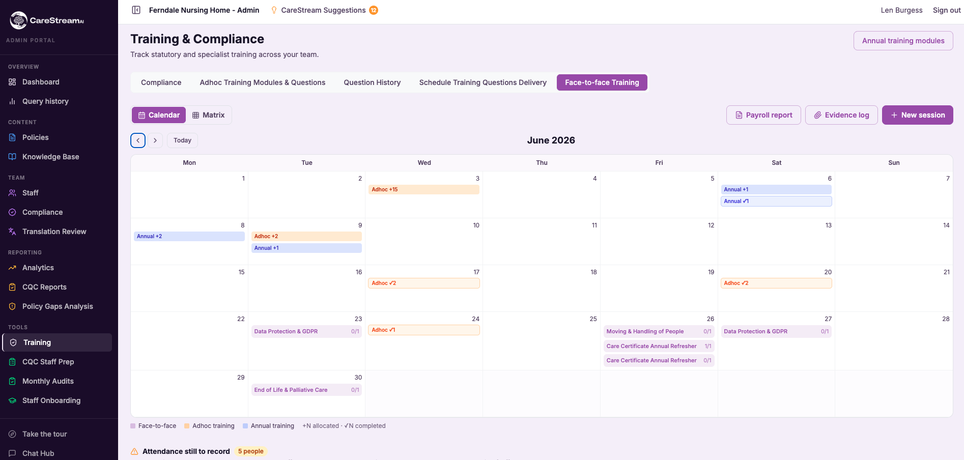 Training Calendar